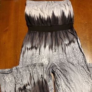 Monteau Strapless Romper Black‎ White Gray